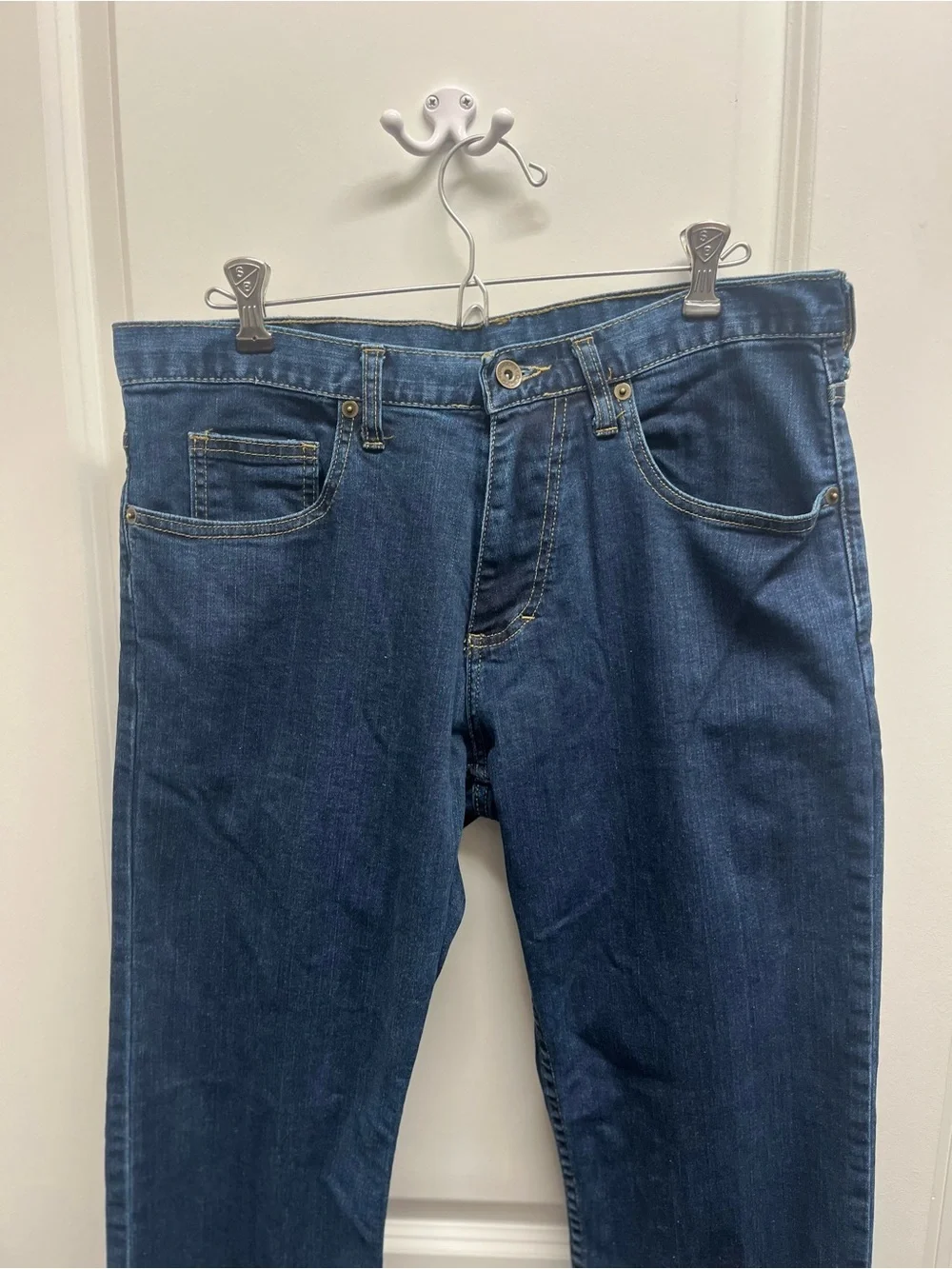 Dearborn Denim Jeans Mens 33x31 Blue Tailored Slim Straight Denim USA Dark